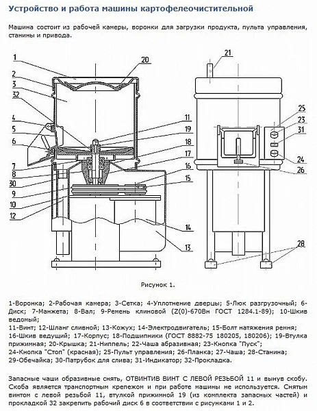 Картофелечистка Торгмаш Барановичи МОК-150М