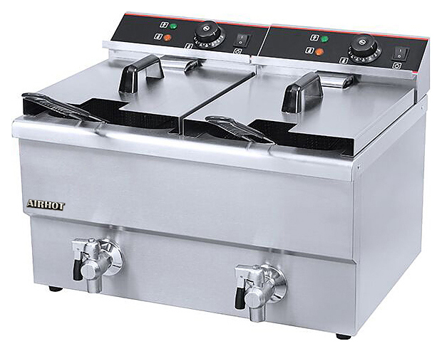 Фритюрница AIRHOT EF12+12T (с краном)