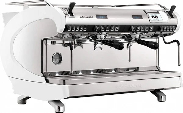 Рожковая кофемашина Nuova Simonelli Aurelia WAVE T3 2Gr (380V) (белый жемчуг) (высокие группы) (A)