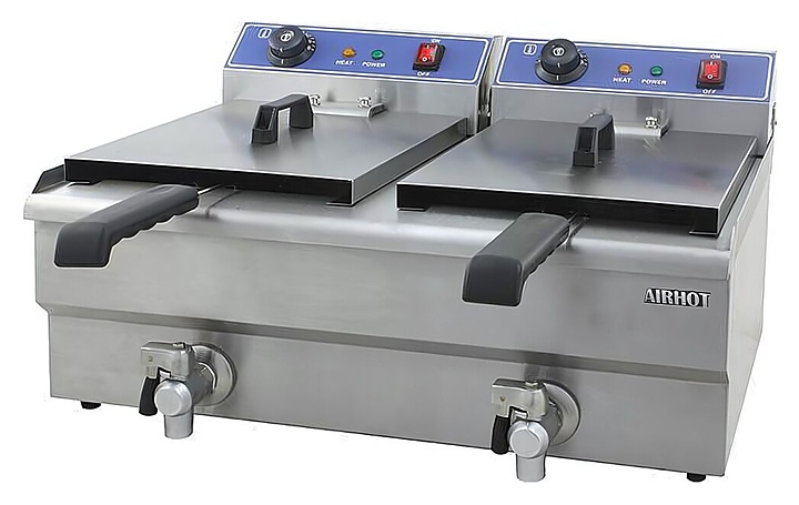 Фритюрница AIRHOT EF16+16T (с краном)