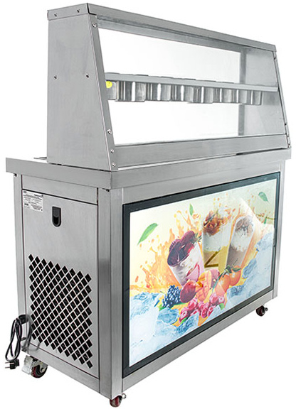 Фризер для жареного мороженого Foodatlas KCB-2F (контейнеры) (световой короб) (стол для топпингов)