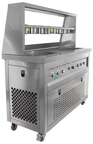 Фризер для жареного мороженого Foodatlas KCB-2F (контейнеры) (световой короб) (стол для топпингов)