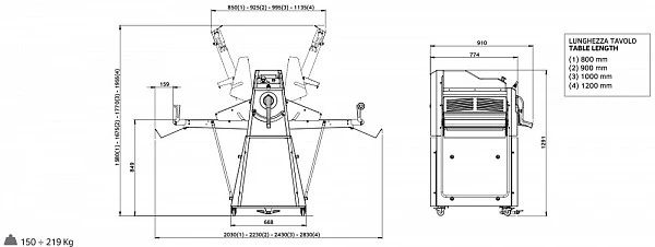 Тестораскаточная машина Rollmatic R55/12
