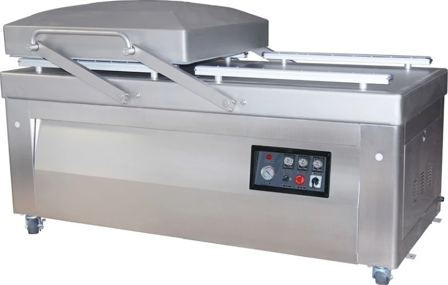 Машина вакуумной упаковки Hualian Machinery HVC-820S/2B-G SS (нерж., газ, эл. панель)