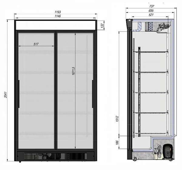 Холодильный шкаф Briskly 11 Slide AD (RAL 7024)