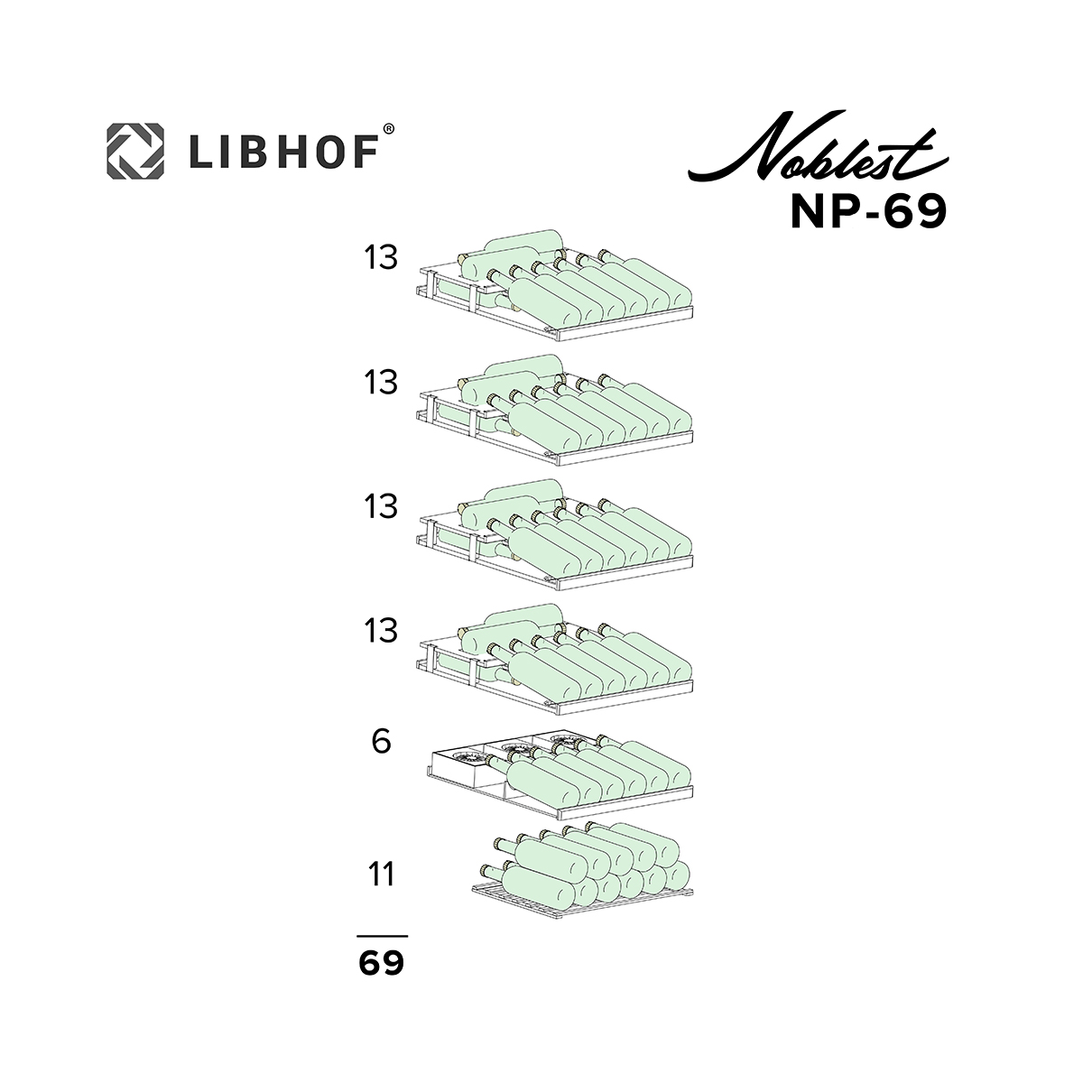 Винный шкаф монотемпературный Libhof NP-69 White