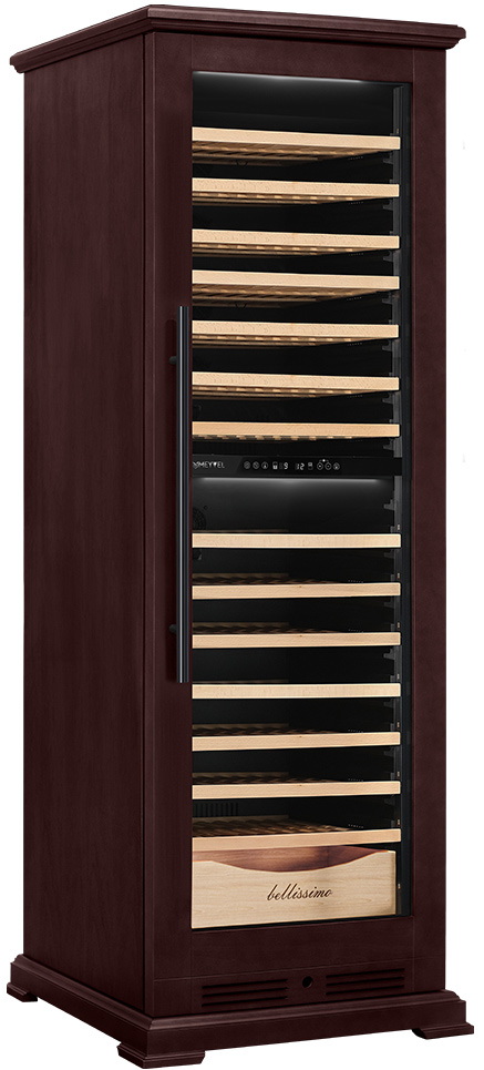 Винный шкаф двухзонный Meyvel MV163PRO-KBT2 (Спелая вишня)