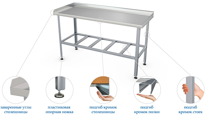 Стол для разделки мяса Atesy СМ-С-1200.600-02 (СМ-3/1200/600)
