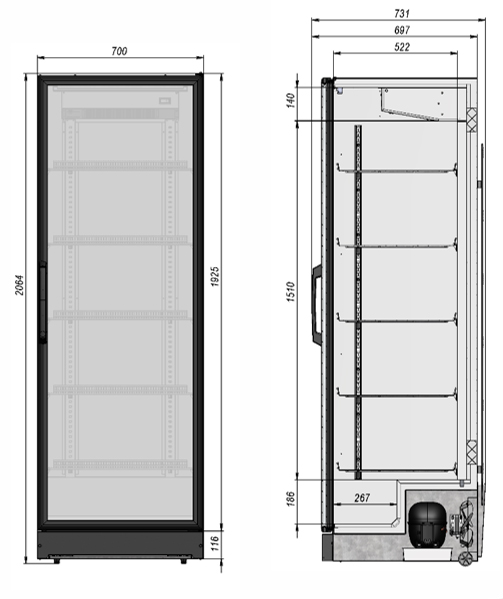 Холодильный шкаф Briskly Smart 7 (RAL 7024)