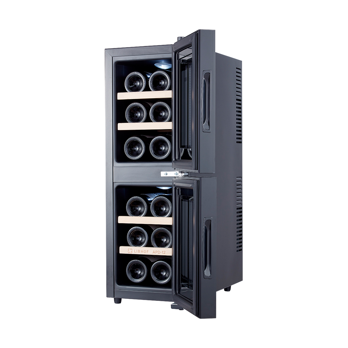 Винный шкаф двухзонный Libhof APD-12 black