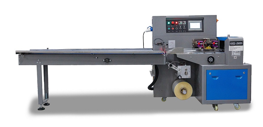 Горизонтальная упаковочная машина Hualian Machinery DXDZ-250XD (лент. 80 мм, рег. форм., S 250, L 120-280, H 60)