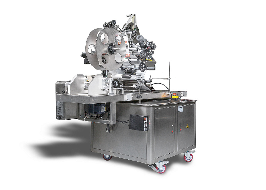 Автоматический этикетировщик для пакетов Hualian Machinery HLMT-280P (вакуумный захват, термотрансферная печать)