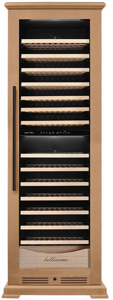 Винный шкаф двухзонный Meyvel MV163PRO-KBT2 (Натуральный бук)