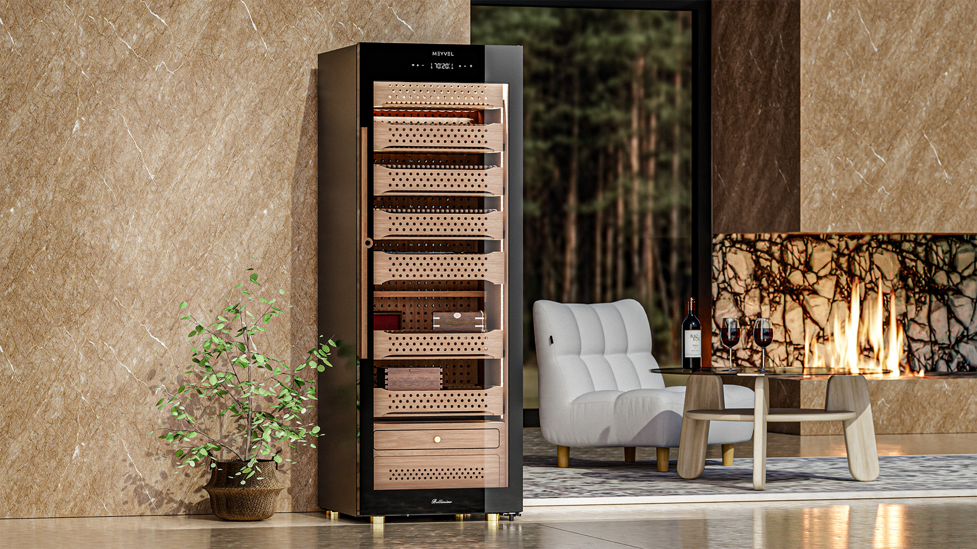 Шкаф для сигар Meyvel MC-376BK (PRO)