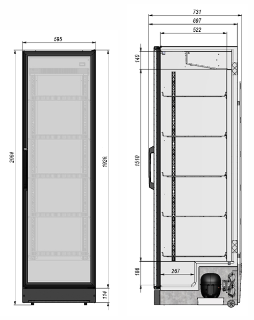 Холодильный шкаф Briskly Smart 5 (RAL 7024)