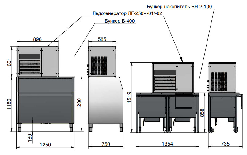 Льдогенератор Abat ЛГ-250Ч-01