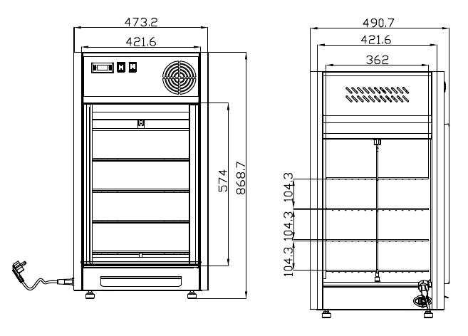 Витрина кондитерская Cooleq CW-108