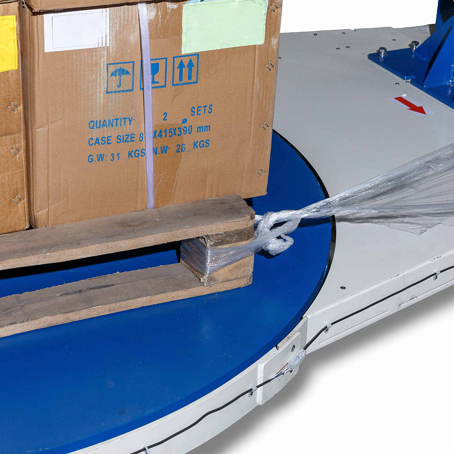 Паллетоупаковщик Hualian Machinery HL-1650FP с E-платформой Про (с моторизированной кареткой, с прижимом)