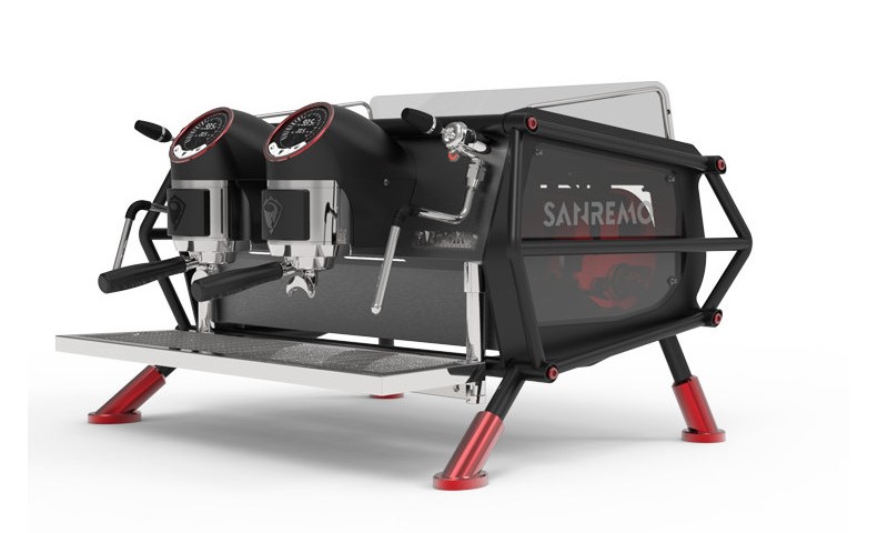 Рожковая кофемашина Sanremo Cafe Racer Naked 2 гр чёрно-красная