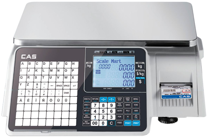 Весы торговые с печатью этикеток Cas CL3000J-30B TCP-IP