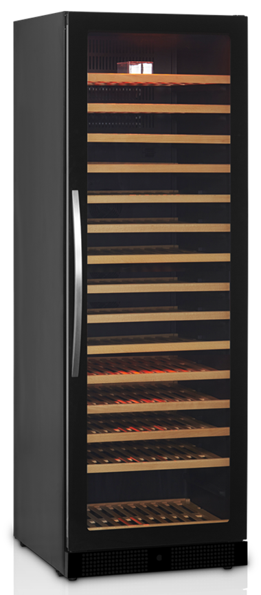 Винный шкаф монотемпературный Tefcold TFW400-F черный, дверь без рамы
