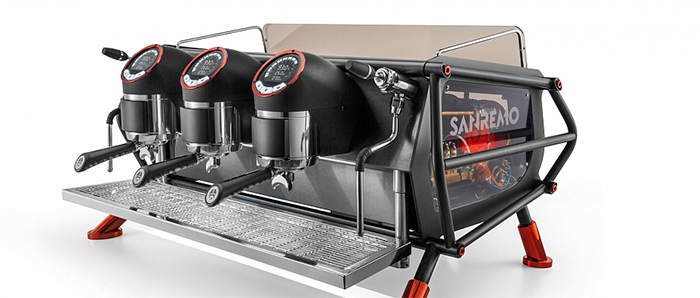 Рожковая кофемашина Sanremo Cafe Racer Naked 2 гр чёрно-красная