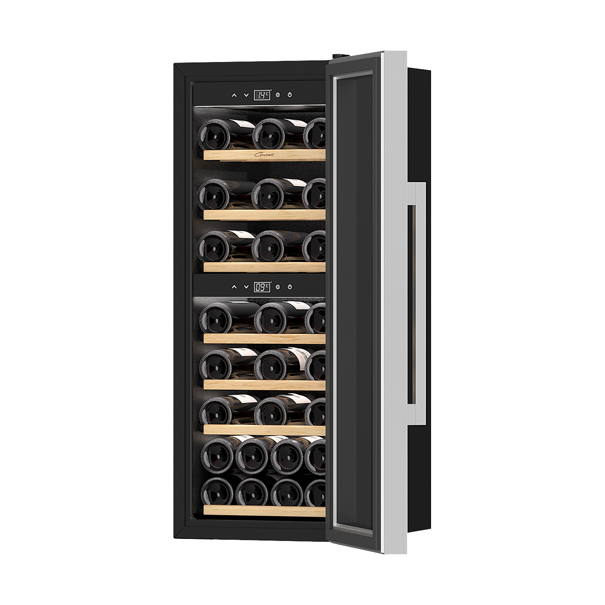 Винный шкаф двухзонный Libhof GQD-38 black