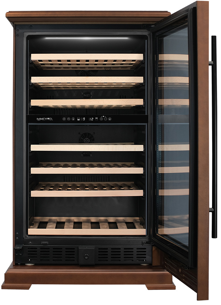 Винный шкаф двухзонный Meyvel MV77PRO-KBT2 (Итальянский орех)