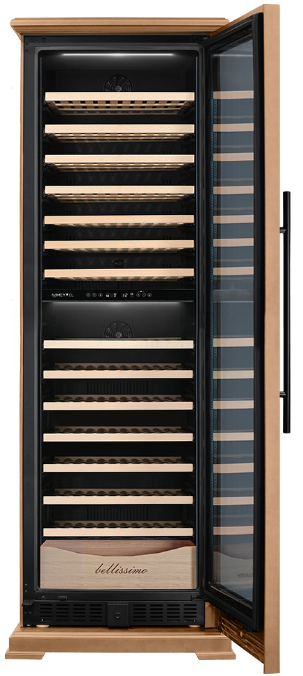 Винный шкаф двухзонный Meyvel MV163PRO-KBT2 (Натуральный бук)