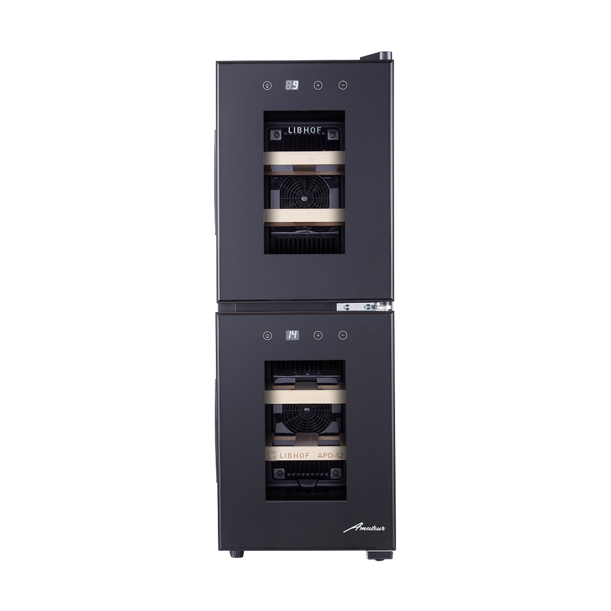 Винный шкаф двухзонный Libhof APD-12 black