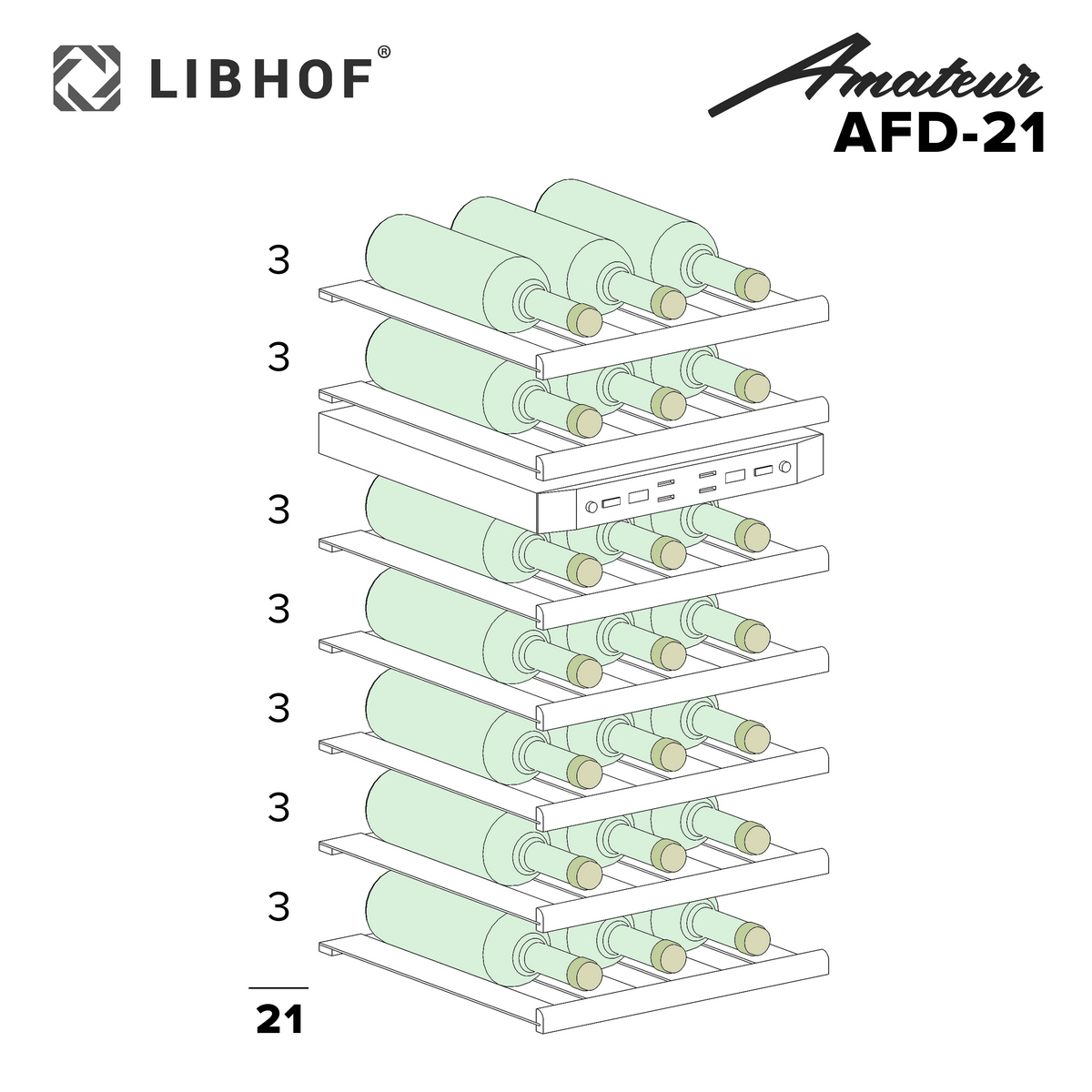 Винный шкаф двухзонный Libhof AFD-21 Silver