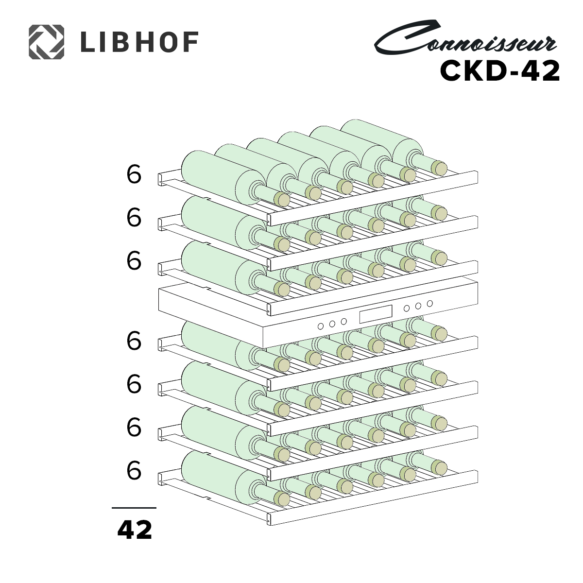 Встраиваемый винный шкаф Libhof CKD-42 Silver