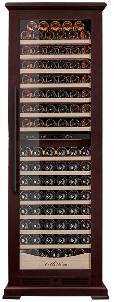 Винный шкаф двухзонный Meyvel MV163PRO-KBT2 (Спелая вишня)