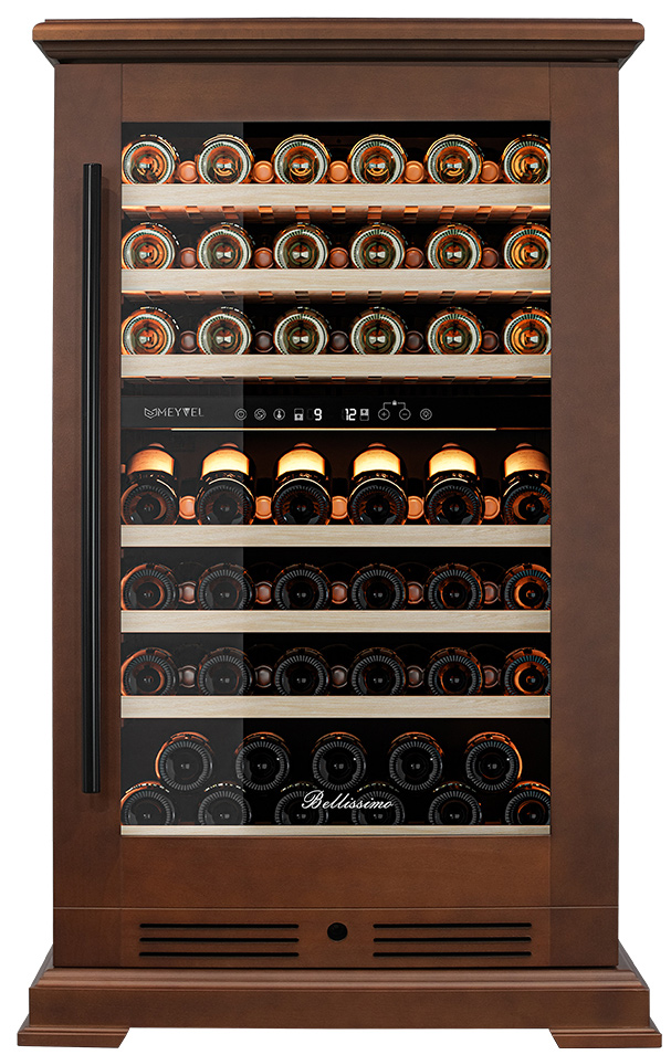 Винный шкаф двухзонный Meyvel MV77PRO-KBT2 (Итальянский орех)
