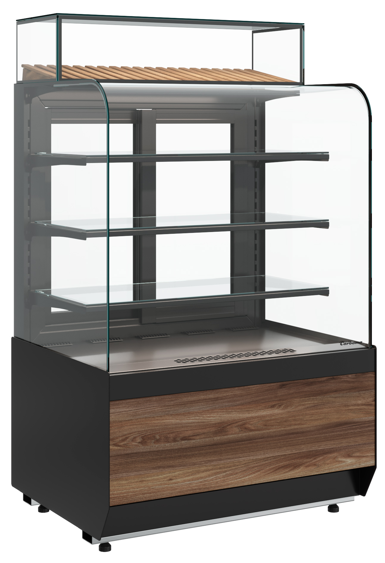 Витрина кондитерская Полюс KR70 VM 0,9-2 STANDARD открытая, горка (9005)