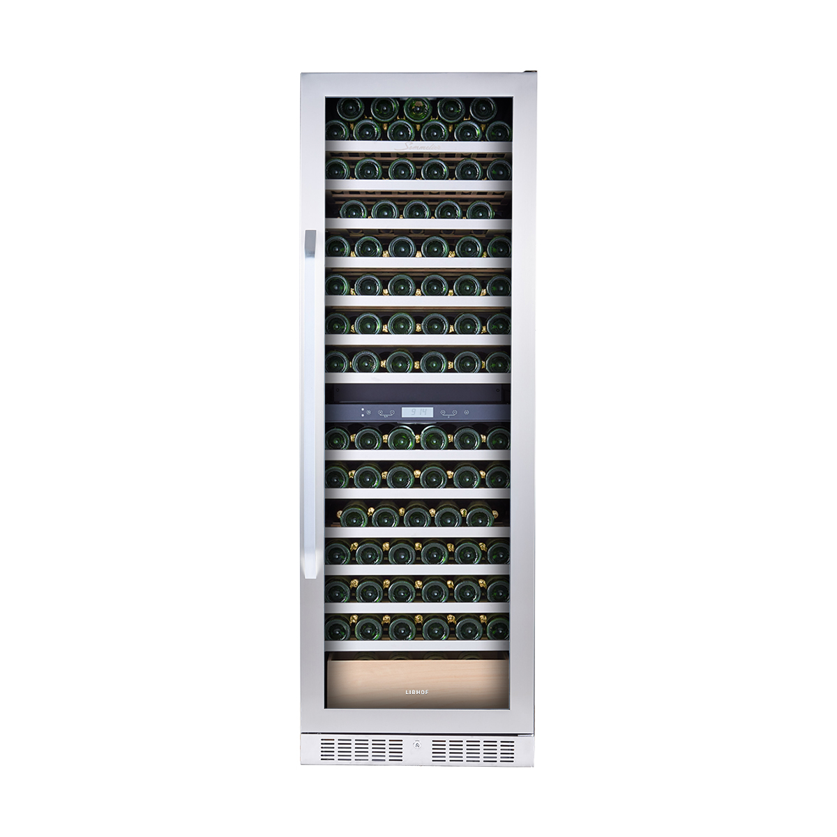 Винный шкаф двухзонный Libhof SED-161 Silver
