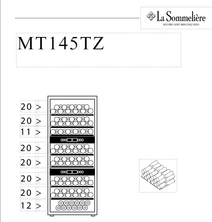 Винный шкаф трехзонный La Sommeliere MT145TZ