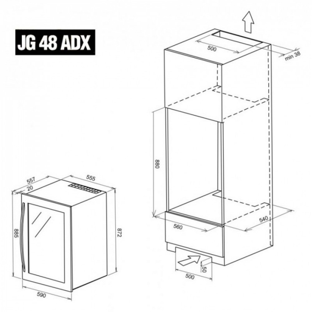 Встраиваемый винный шкаф Ip Industrie JG 48 ADX