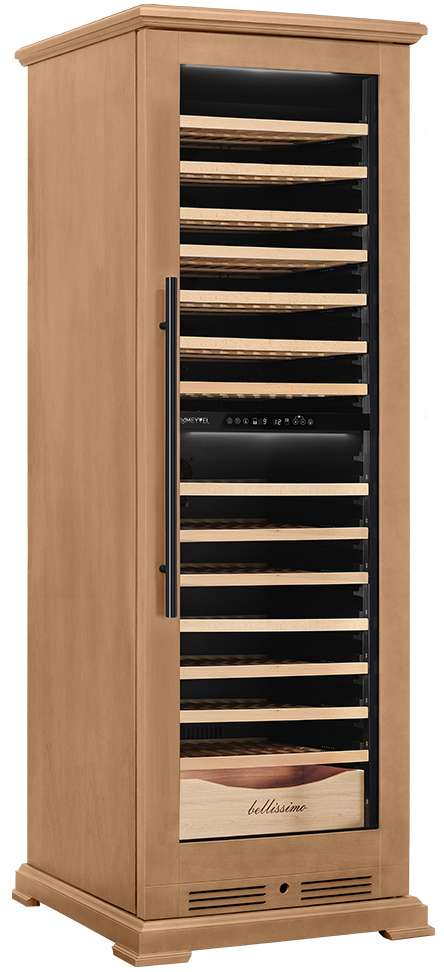 Винный шкаф двухзонный Meyvel MV163PRO-KBT2 (Натуральный бук)