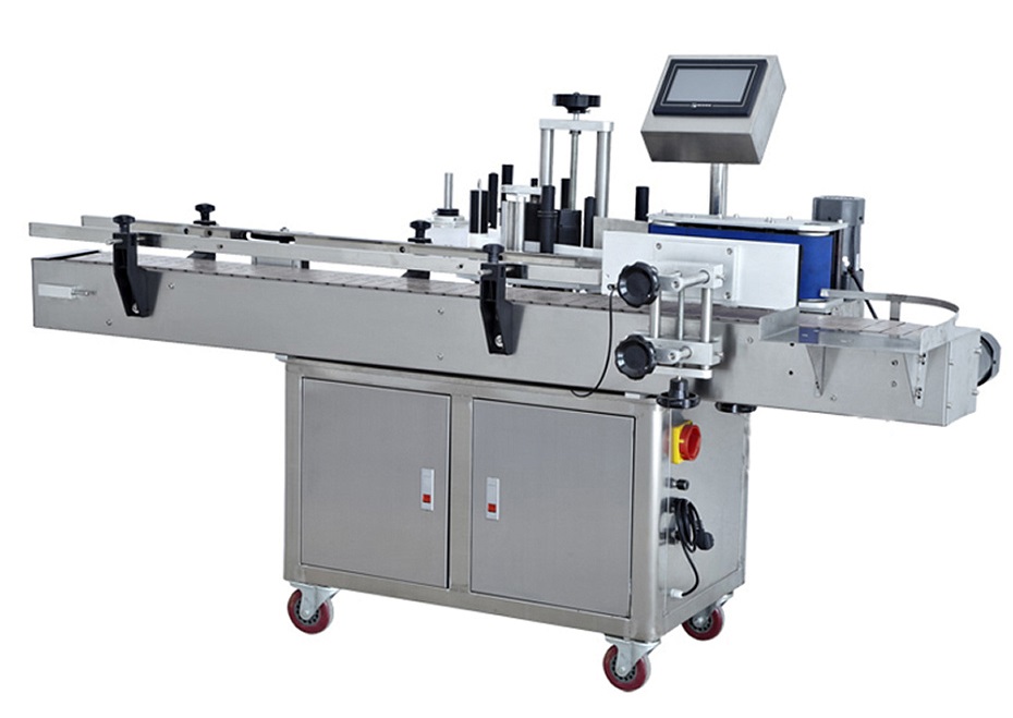 Напольный автоматический этикетировщик для круглой тары Hualian Machinery HLMT-200 Эко