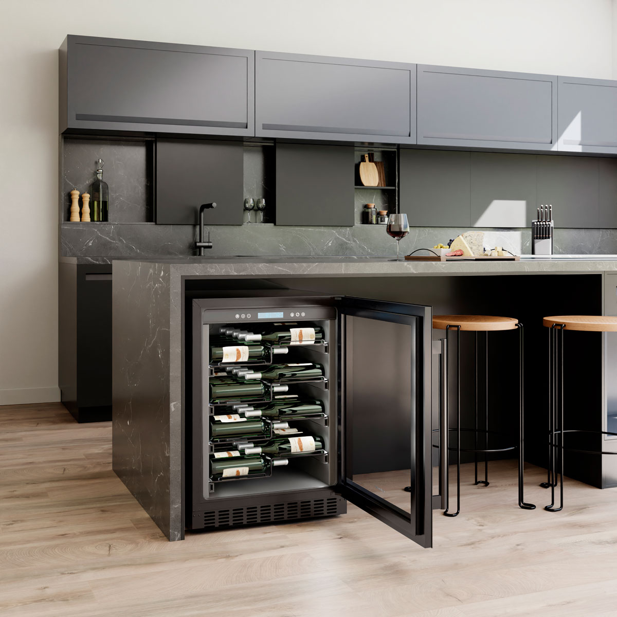 Винный шкаф монотемпературный Libhof EZ-36 black