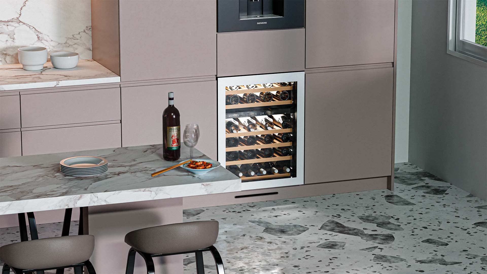 Винный шкаф двухзонный Meyvel MV46NH-KWT2