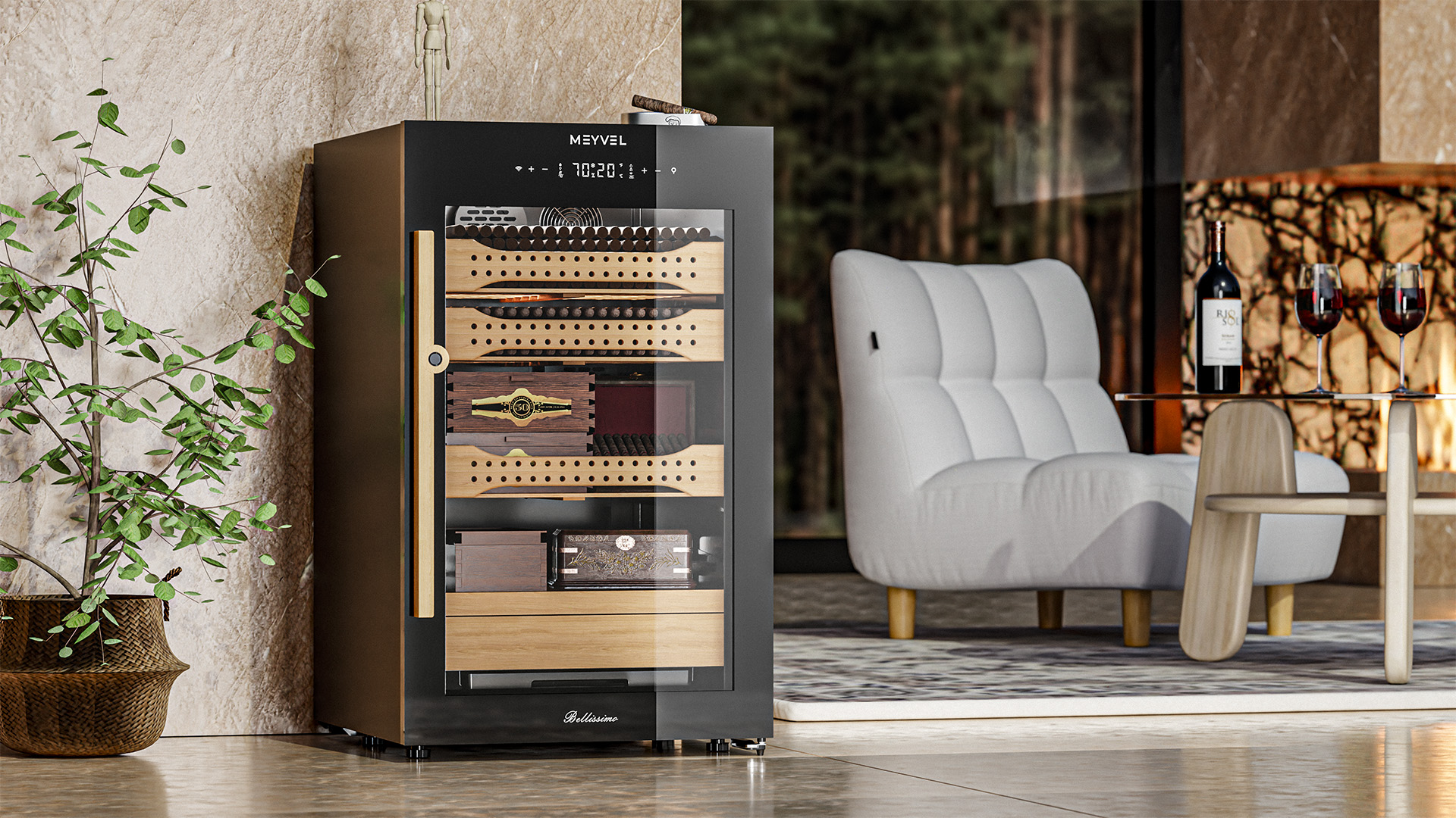 Шкаф для сигар Meyvel MC-120BK (PRO)