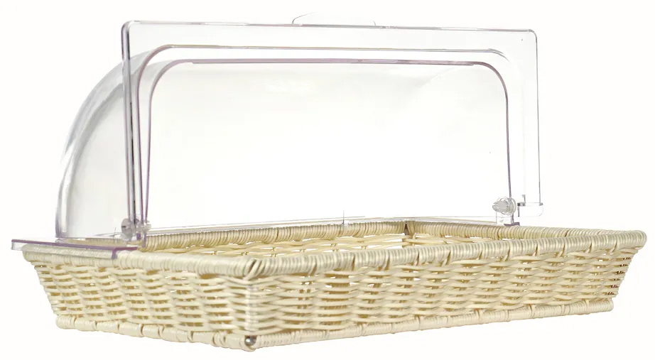Корзинка пластиковая Luxstahl 415х280 мм бежевая [KT3426]