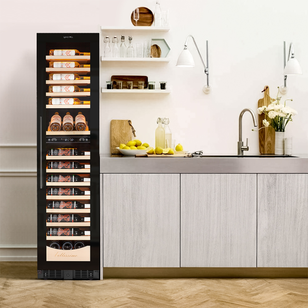 Винный шкаф двухзонный Meyvel MV106-KBT2 (Slim)