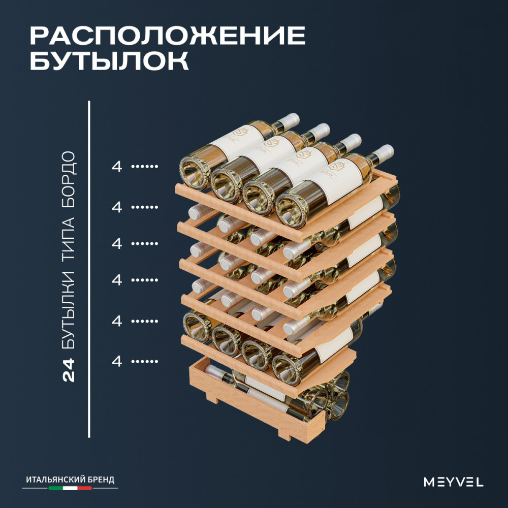 Винный шкаф монотемпературный Meyvel MV24-CBF1-Next