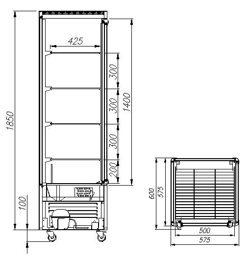 Шкаф кондитерский Полюс R400C Сarboma Люкс (D4 VM 400-1(коричневый-золотой, 1/2, INOX))