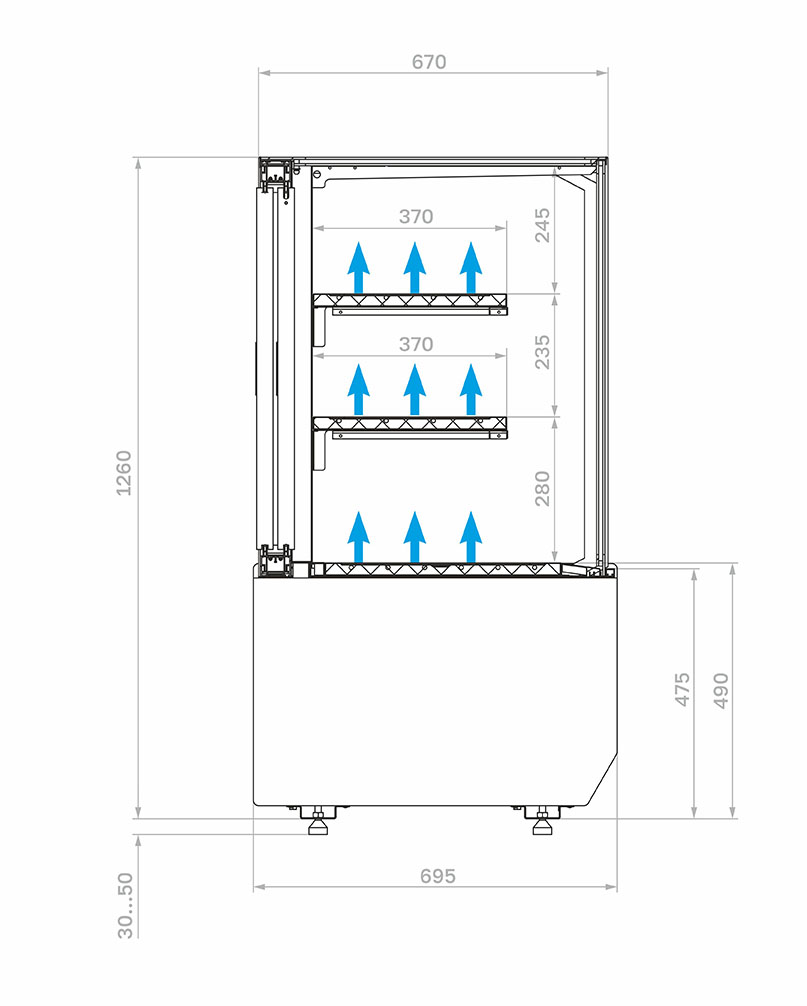 Витрина кондитерская Полюс KC70 SV 0,9-1 STANDARD (версия 2.0) (9005-0430)