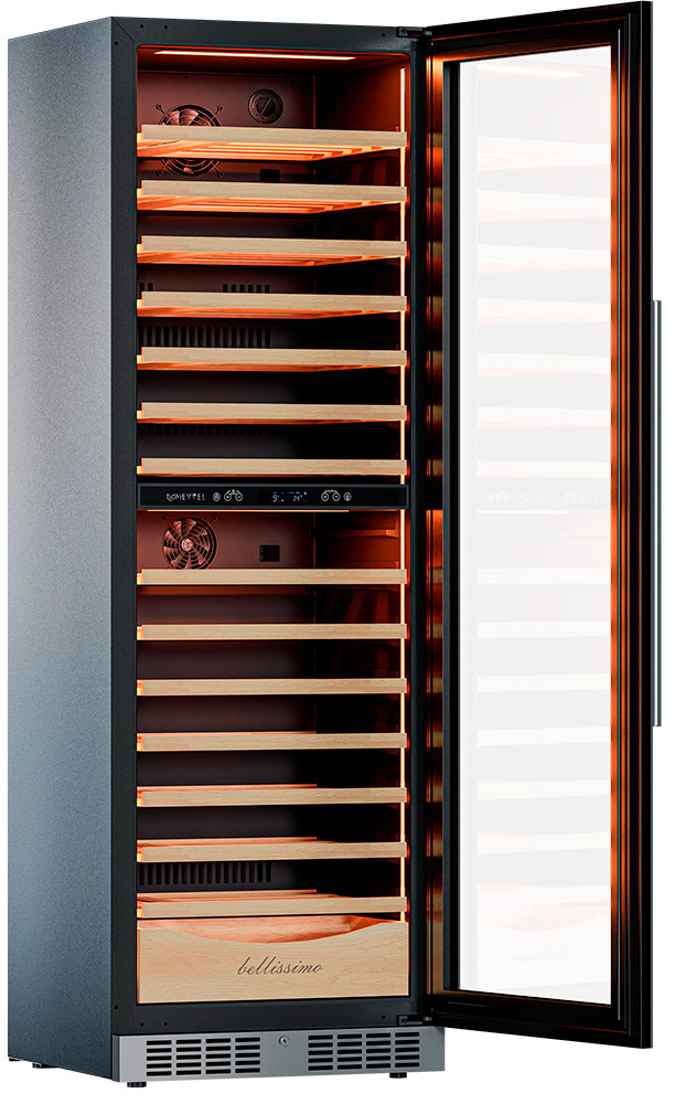 Винный шкаф двухзонный Meyvel MV110-KST2 (Slim)