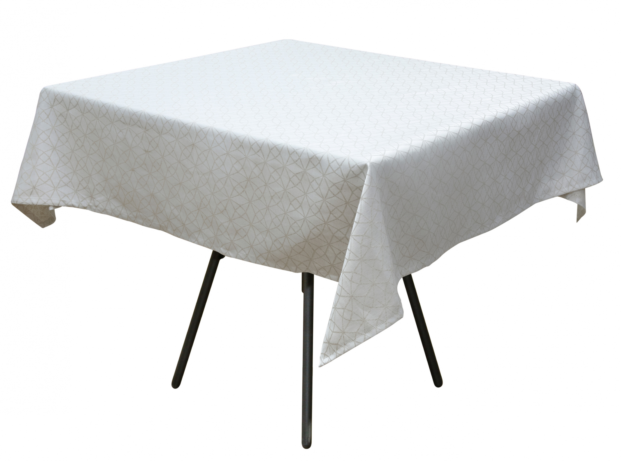 Скатерть Luxstahl Лен жаккард 1,45х1,95 м серая (калейдоскоп)
